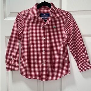 Vineyard Vines Red and White Gingham Button Down Shirt